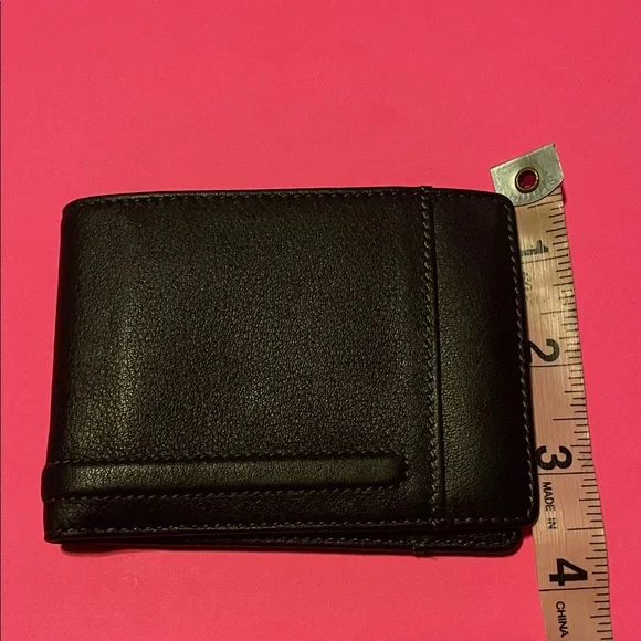 Lodis Black Leather Money Clip